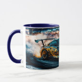 Blauw Slank Drifting Sportwagen Automotive Mok (Links)