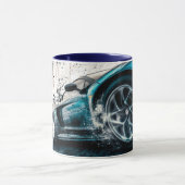 Blauw Slank Drifting Sportwagen Automotive Mok (Midden)