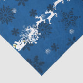 Blauw Slape- en rendierpapier voor de kerstman Tissuepapier (Detail)