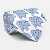 Blauw slapend olifant Patroon Stropdas (Opgerold)