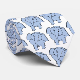 Blauw slapend olifant Patroon Stropdas