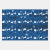 Blauw Slapje- en rendierpapier voor de kerstman Inpakpapier Vel (Voorkant 2)