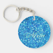 Blauw Sleutelhanger Glitter (Voorkant)