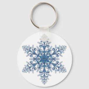 Blauw Sleutelhanger Snowflake