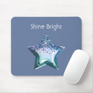 Blauw Smaragd Groen Paars Glitter Ster Muismat