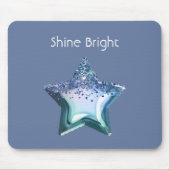 Blauw Smaragd Groen Paars Glitter Ster Muismat (Voorkant)