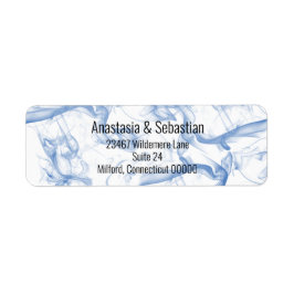 Blauw Smokey Mist Background Sjabloon Label