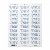 Blauw Smokey Mist Background Sjabloon Label (Full Sheet)