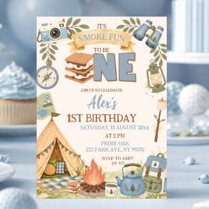 Blauw Smore Leuk om Eén Eerste Verjaardag te zijn Kaart