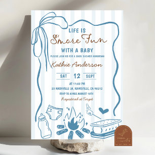 Blauw Smore plezier met een baby jongen baby showe Kaart