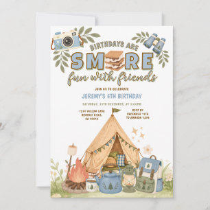 Blauw Smore Plezier Met Vrienden Verjaardag Marshm Kaart