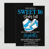 Blauw Sneaker Bash Verjaardagsfeestje Kaart (Voorkant / Achterkant)