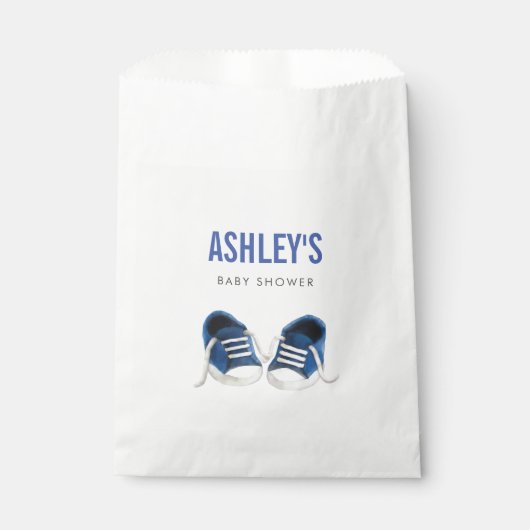 Blauw Sneakers Baby shower Favor Bag Treat Sacks Bedankzakje (Voorkant)