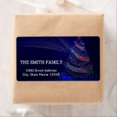  Blauw Sneeuw Glitter Kerstvakantie Etiket (Insitu)