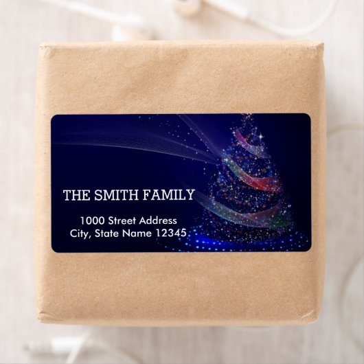  Blauw Sneeuw Glitter Kerstvakantie Etiket (Insitu)