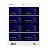  Blauw Sneeuw Glitter Kerstvakantie Etiket (Full Sheet)