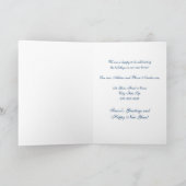 Blauw Sneeuw Nieuw Adres Kerst Kaart (Binnen)