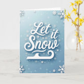 Blauw Sneeuw Script Kaart (Gele Bloem)