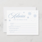 Blauw Sneeuw Winter Bruidsfeest Advieskaart Kaart (Voorkant)