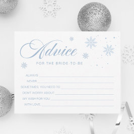 Blauw Sneeuw Winter Bruidsfeest Advieskaart Kaart