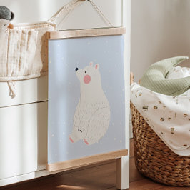 Blauw Sneeuw Winter Polar Beer Kwekerij Wanddecor Hangend Wandkleed