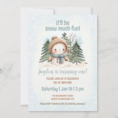 Blauw  Sneeuwman Jongen Winter 1e Verjaardag Kaart (Voorkant)