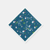 Blauw Sneeuwman Kerst Persoonlijk Servet (Hoek)