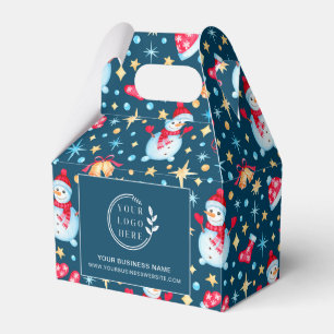 Blauw Sneeuwmannen Bedrijfs Kerst Custom Logo Bedankdoosjes