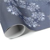 Blauw sneeuwpakpapier cadeaupapier (Rol Hoek)