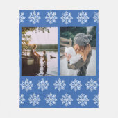 Blauw Sneeuwvlok 2 Aangepaste Foto's Moeder Fleece Deken (Voorkant)