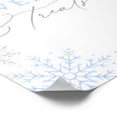 Blauw Sneeuwvlok Baby shower Sweets and Treats Tek Poster (Hoek)