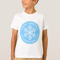 Blauw Sneeuwvlok Feestelijk T-shirt (Kind)