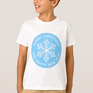 Blauw Sneeuwvlok Feestelijk T-shirt (Kind)