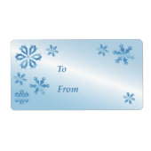 Blauw Sneeuwvlok Gift Label, Gift Label (Voorkant)