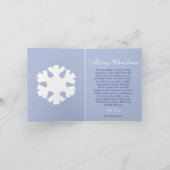 Blauw Sneeuwvlok Kerstmis Foto Gevouwen Kaart (Binnen)