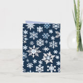 Blauw Sneeuwvlok Kerstmis Foto Gevouwen Kaart (Achterkant)