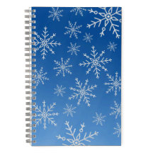 Blauw Sneeuwvlok Notitieboek – Winter Esthetisch D