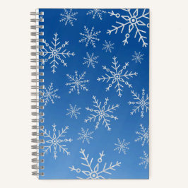 Blauw Sneeuwvlok Notitieboek – Winter Esthetisch D