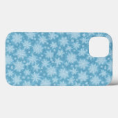 Blauw Sneeuwvlok Patroon Telefoon Case (Achterkant (horizontaal))
