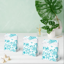 Blauw Sneeuwvlok Patroon | Winter Vakantie Kerstmi Bedankdoosjes