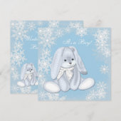 Blauw Sneeuwvlok Winter Wonderland Baby Shower Kaart (Voorkant / Achterkant)