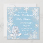 Blauw Sneeuwvlok Winter Wonderland Baby Shower Kaart (Achterkant)