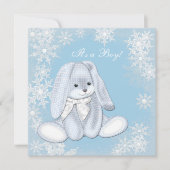 Blauw Sneeuwvlok Winter Wonderland Baby Shower Kaart (Voorkant)