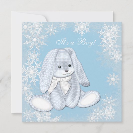 Blauw Sneeuwvlok Winter Wonderland Baby Shower Kaart (Voorkant)
