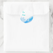 Blauw Sneeuwvlokken Kerstcadeau Naam Sticker (Tas)
