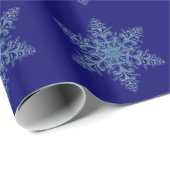 Blauw sneeuwvlokken Verpakkingspapier Cadeaupapier (Rol Hoek)
