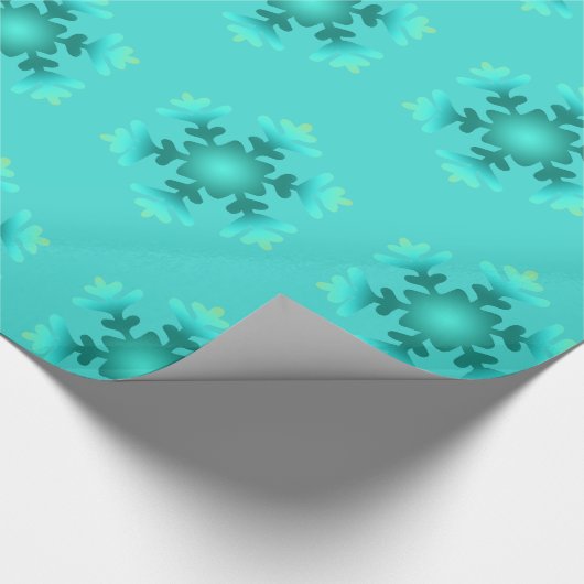 Blauw sneeuwvlokken Verpakkingspapier Cadeaupapier (Hoek)