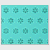 Blauw sneeuwvlokken Verpakkingspapier Cadeaupapier (Vlak)