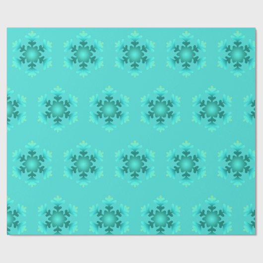 Blauw sneeuwvlokken Verpakkingspapier Cadeaupapier (Vlak)