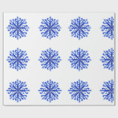 Blauw sneeuwvlokken Verpakkingspapier Cadeaupapier (Vlak)